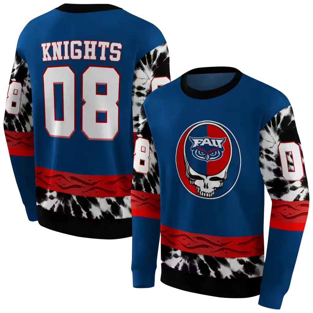 custom florida atlantic owls grateful vibes blue hoodie premium grade custom florida atlantic owls grateful vibes blue hoodie premium grade