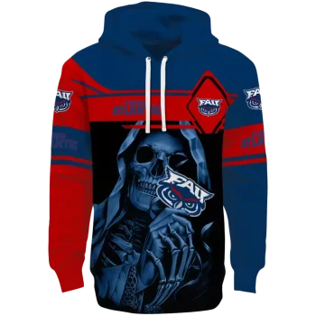 custom florida atlantic owls grim reaper blue black hoodie best selling