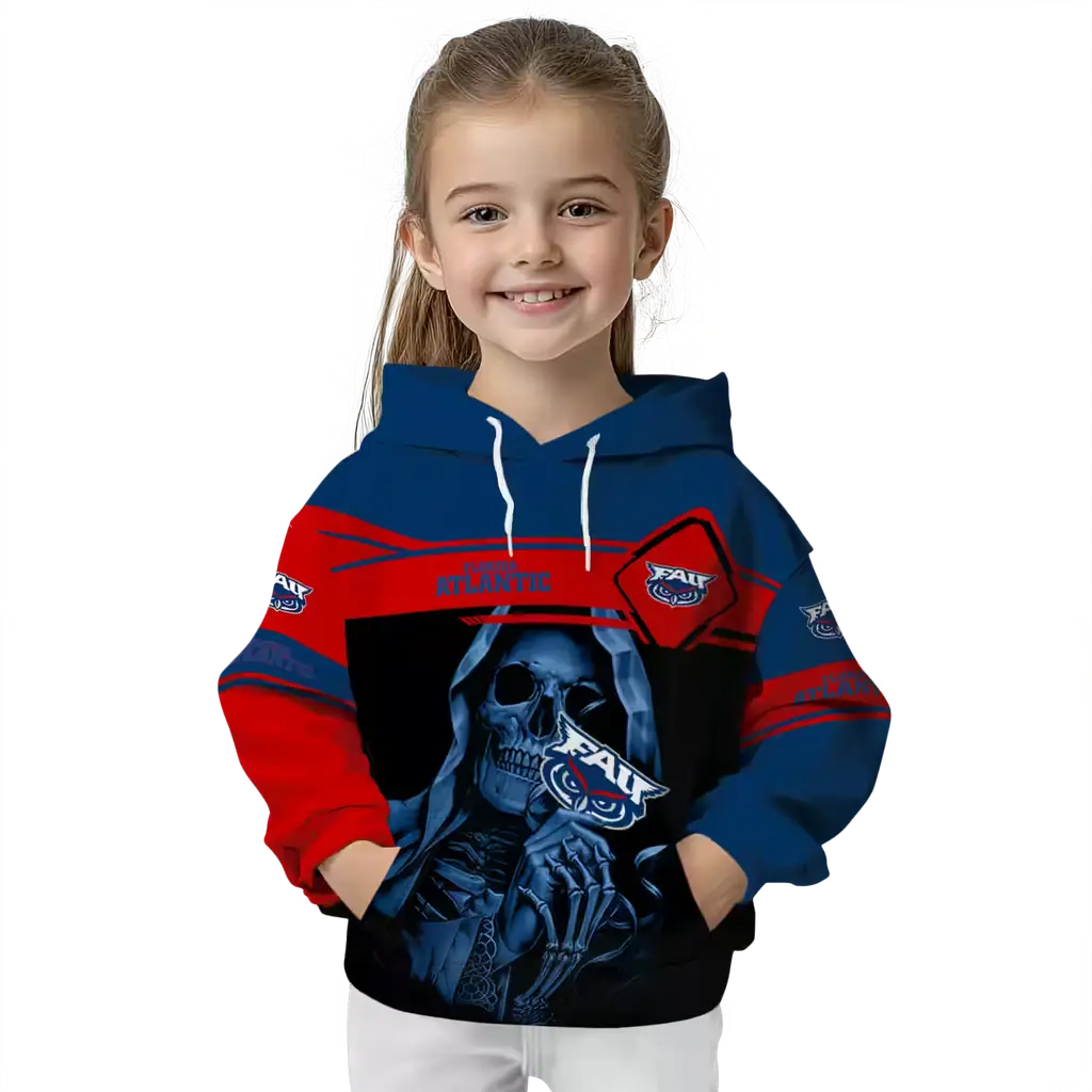custom florida atlantic owls grim reaper blue black hoodie top rated custom florida atlantic owls grim reaper blue black hoodie top rated
