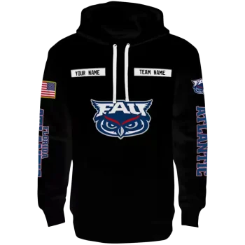 custom florida atlantic owls punisher skull black hoodie best selling
