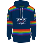 custom florida atlantic owls rainbow stripes blue hoodie best selling