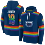 custom florida atlantic owls rainbow stripes blue hoodie best selling