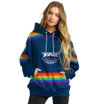 custom florida atlantic owls rainbow stripes blue hoodie best selling