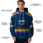 custom florida atlantic owls rainbow stripes blue hoodie best selling