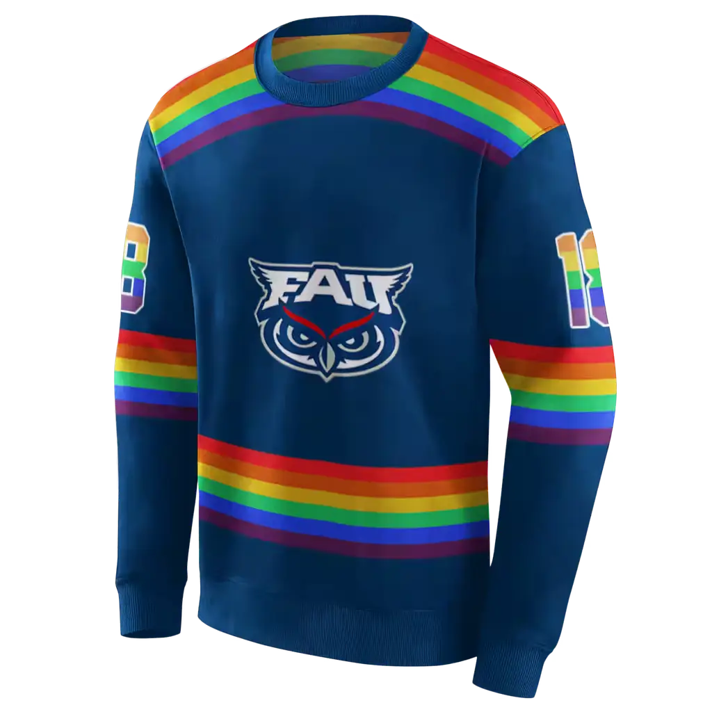 custom florida atlantic owls rainbow stripes blue hoodie new arrival custom florida atlantic owls rainbow stripes blue hoodie new arrival