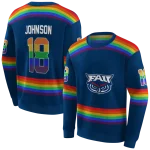 custom florida atlantic owls rainbow stripes blue hoodie best selling
