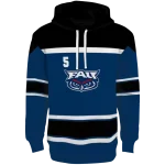 custom florida atlantic owls striped pattern blue hoodie best selling