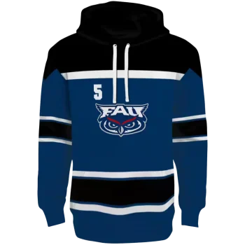 custom florida atlantic owls striped pattern blue hoodie best selling