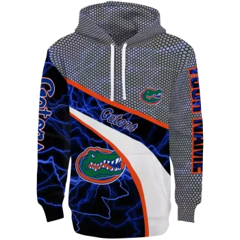 custom florida gators hexagonal mesh blue black gray hoodie best selling