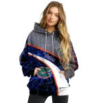 custom florida gators hexagonal mesh blue black gray hoodie best selling