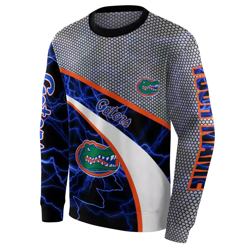 custom florida gators hexagonal mesh blue black gray hoodie new arrival custom florida gators hexagonal mesh blue black gray hoodie new arrival