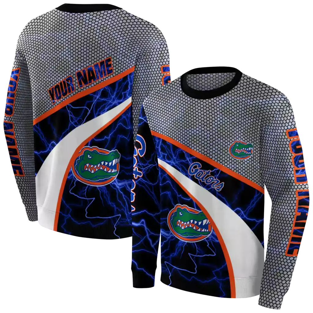 custom florida gators hexagonal mesh blue black gray hoodie premium grade custom florida gators hexagonal mesh blue black gray hoodie premium grade