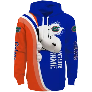 custom florida gators peeking snoopy blue hoodie best selling