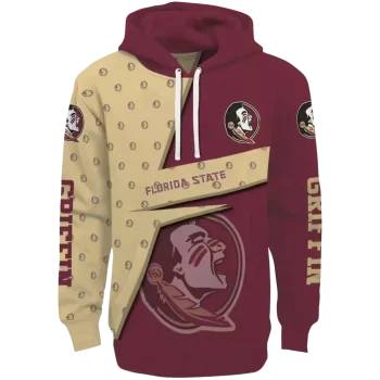 custom florida state seminoles abstract shape garnet hoodie best selling