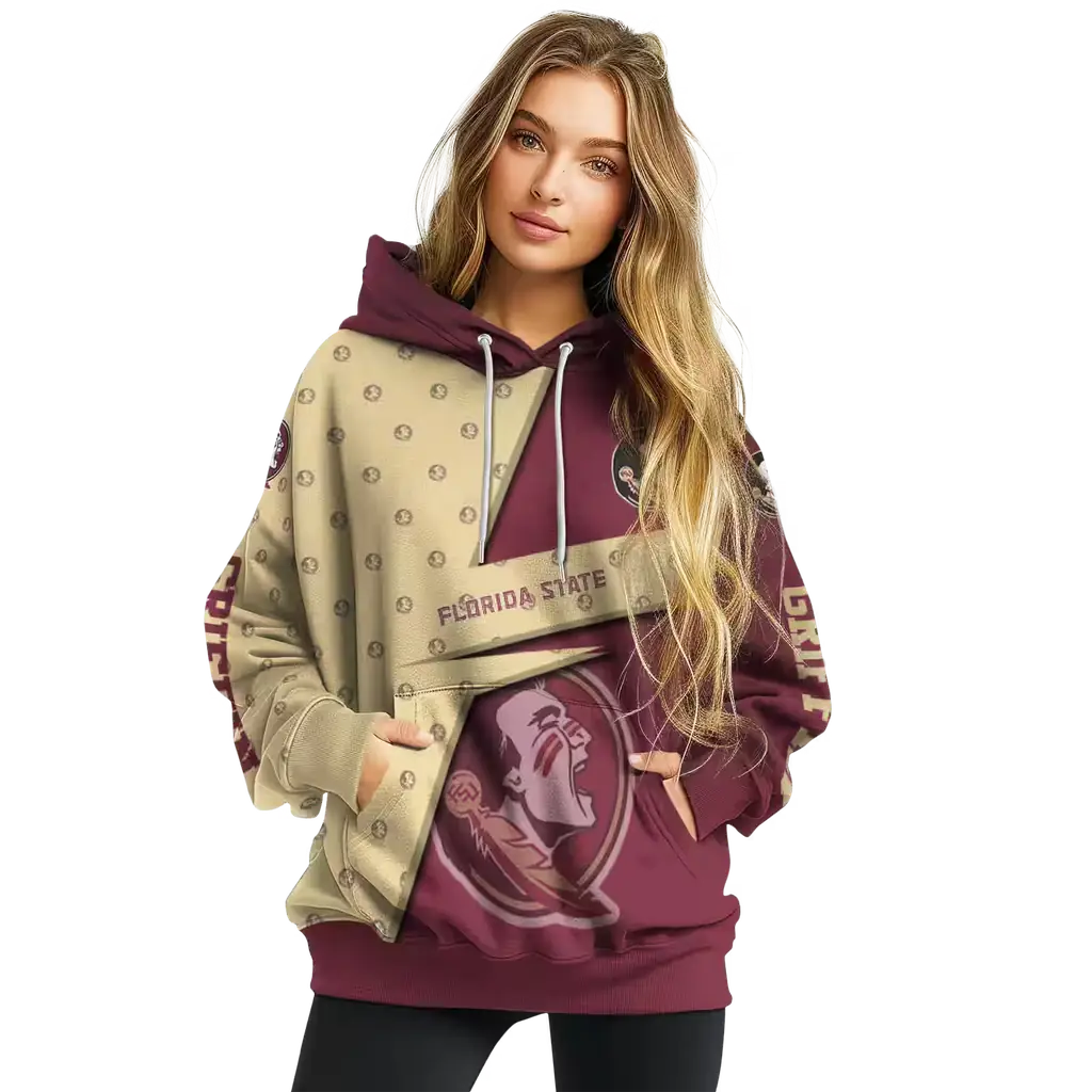 custom florida state seminoles abstract shape garnet hoodie high quality custom florida state seminoles abstract shape garnet hoodie high quality