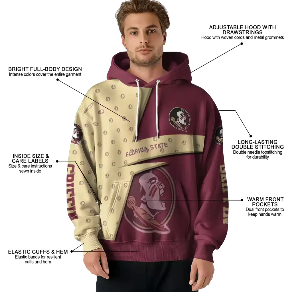 custom florida state seminoles abstract shape garnet hoodie latest model custom florida state seminoles abstract shape garnet hoodie latest model
