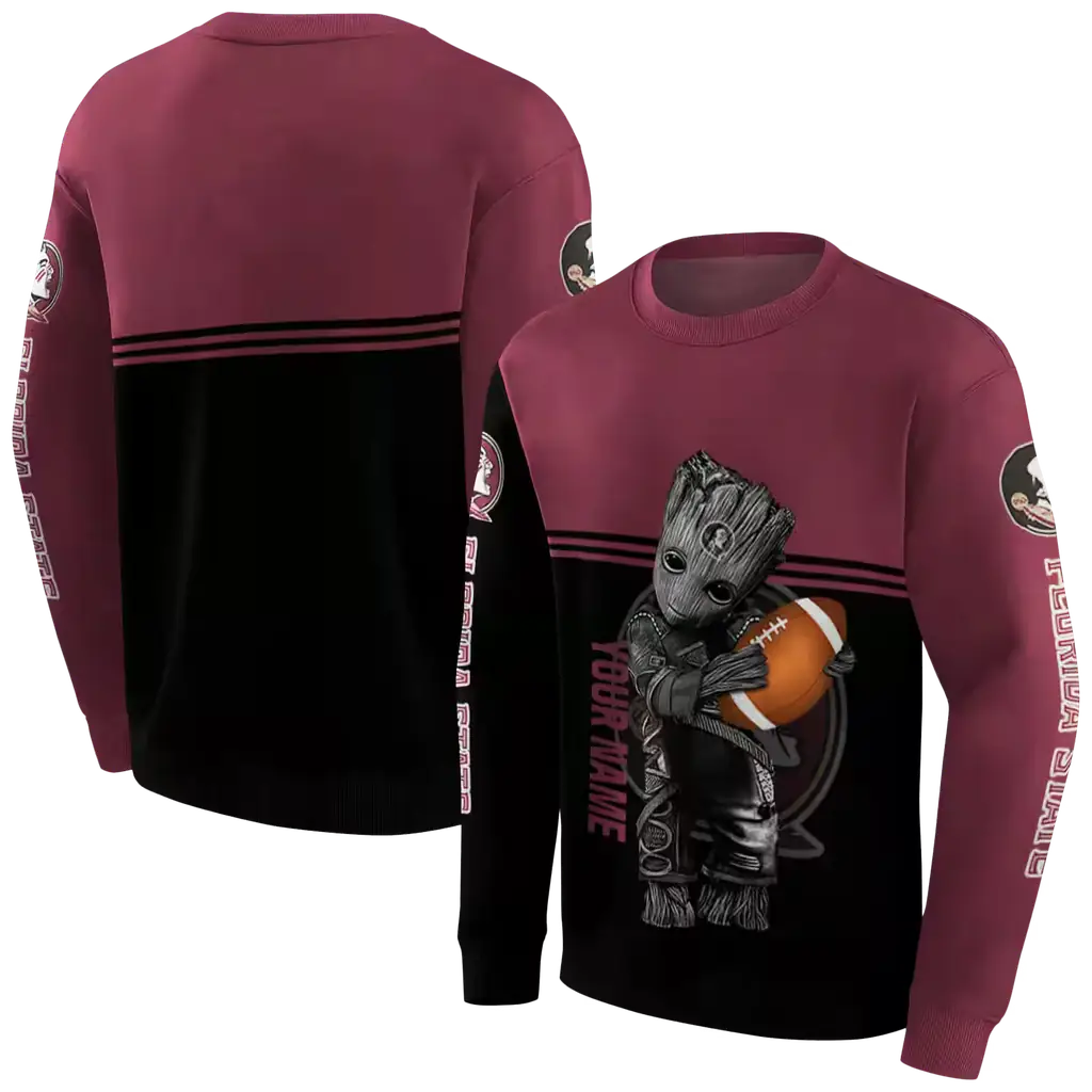custom florida state seminoles baby groot garnet black hoodie premium grade custom florida state seminoles baby groot garnet black hoodie premium grade