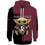 custom florida state seminoles baby yoda garnet black hoodie best selling