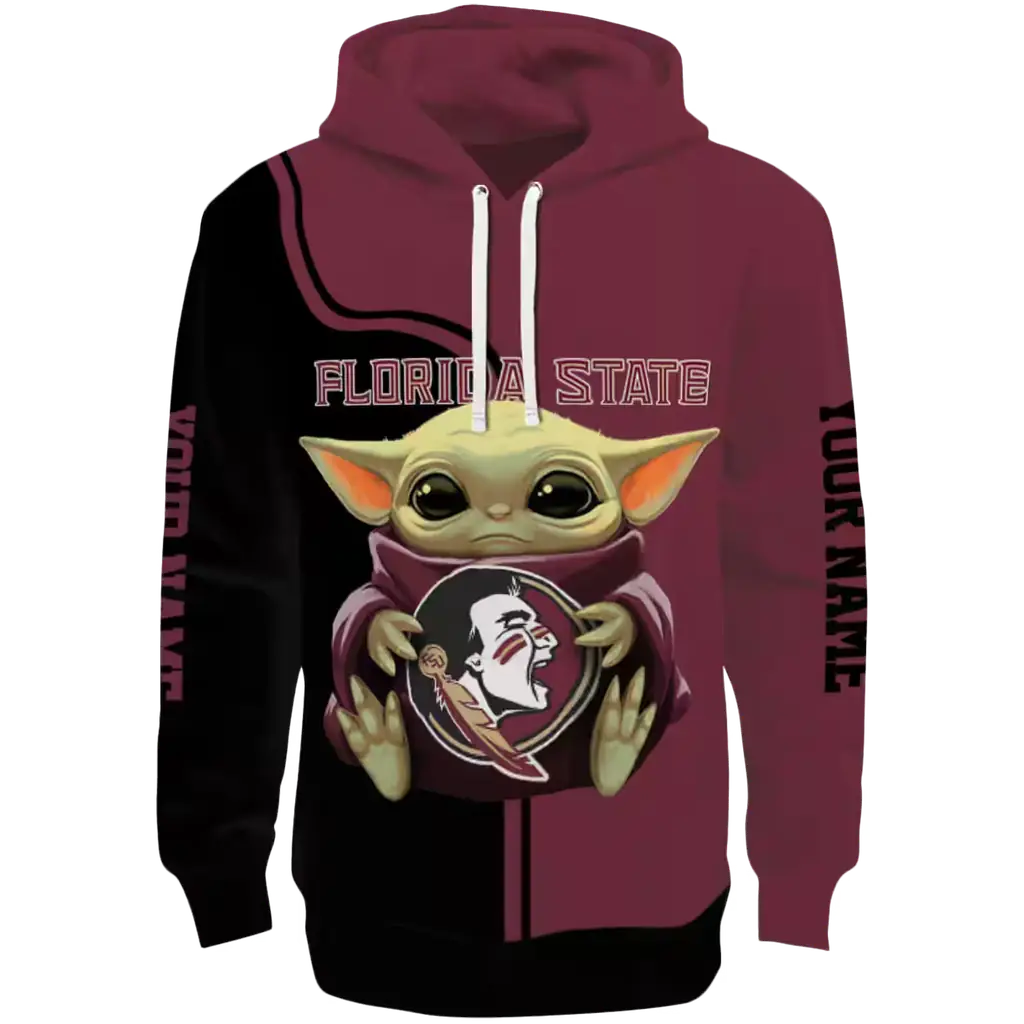 custom florida state seminoles baby yoda garnet black hoodie best selling custom florida state seminoles baby yoda garnet black hoodie best selling