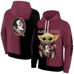 custom florida state seminoles baby yoda garnet black hoodie best selling
