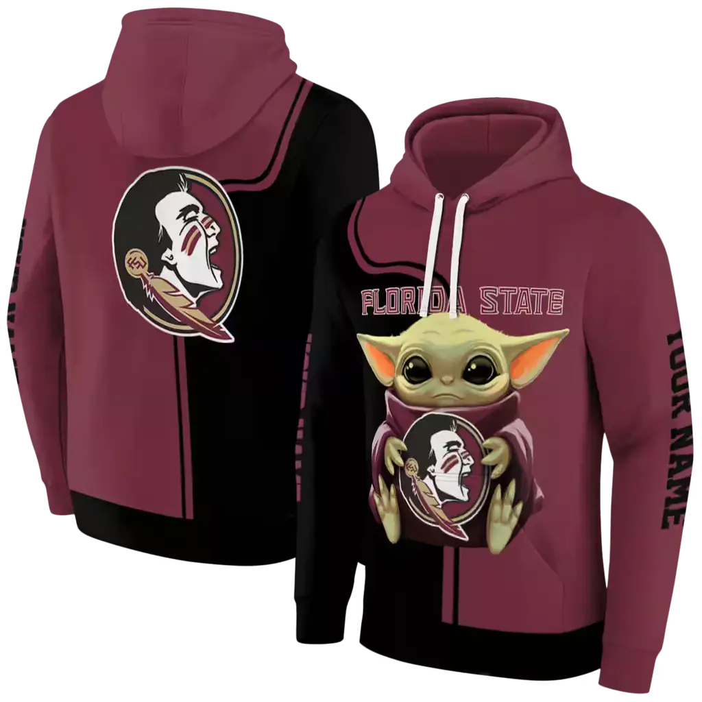 custom florida state seminoles baby yoda garnet black hoodie fashion forward custom florida state seminoles baby yoda garnet black hoodie fashion forward