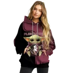 custom florida state seminoles baby yoda garnet black hoodie best selling