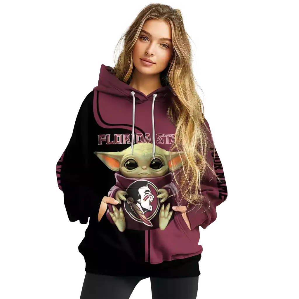 custom florida state seminoles baby yoda garnet black hoodie high quality custom florida state seminoles baby yoda garnet black hoodie high quality