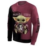custom florida state seminoles baby yoda garnet black hoodie best selling