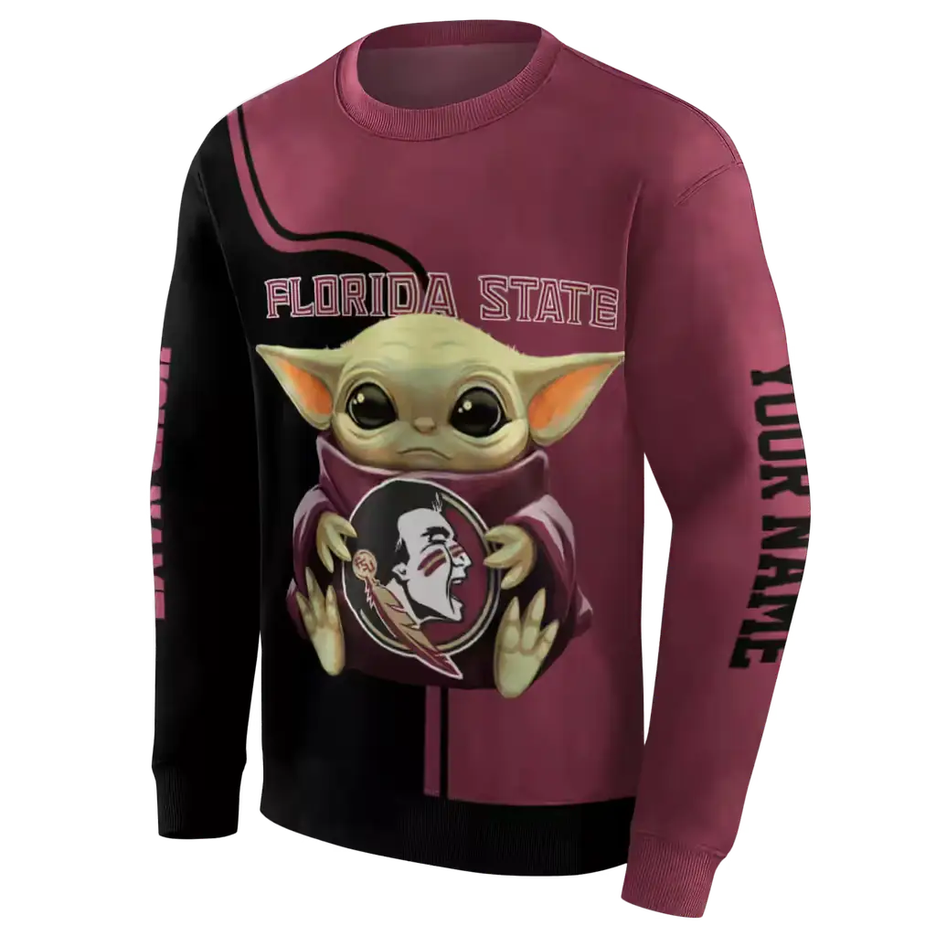 custom florida state seminoles baby yoda garnet black hoodie new arrival custom florida state seminoles baby yoda garnet black hoodie new arrival