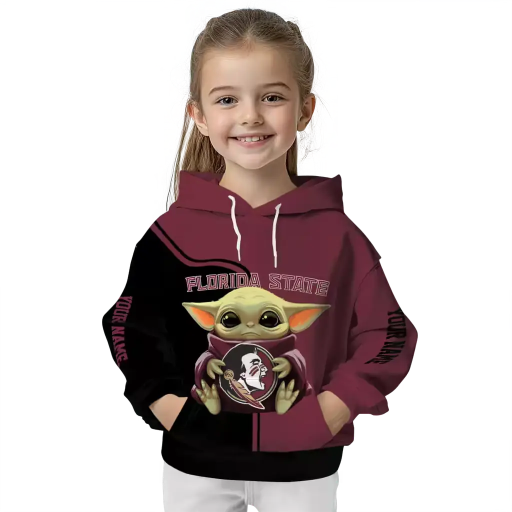custom florida state seminoles baby yoda garnet black hoodie top rated custom florida state seminoles baby yoda garnet black hoodie top rated
