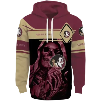custom florida state seminoles grim reaper garnet black hoodie best selling