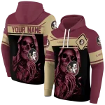 custom florida state seminoles grim reaper garnet black hoodie best selling