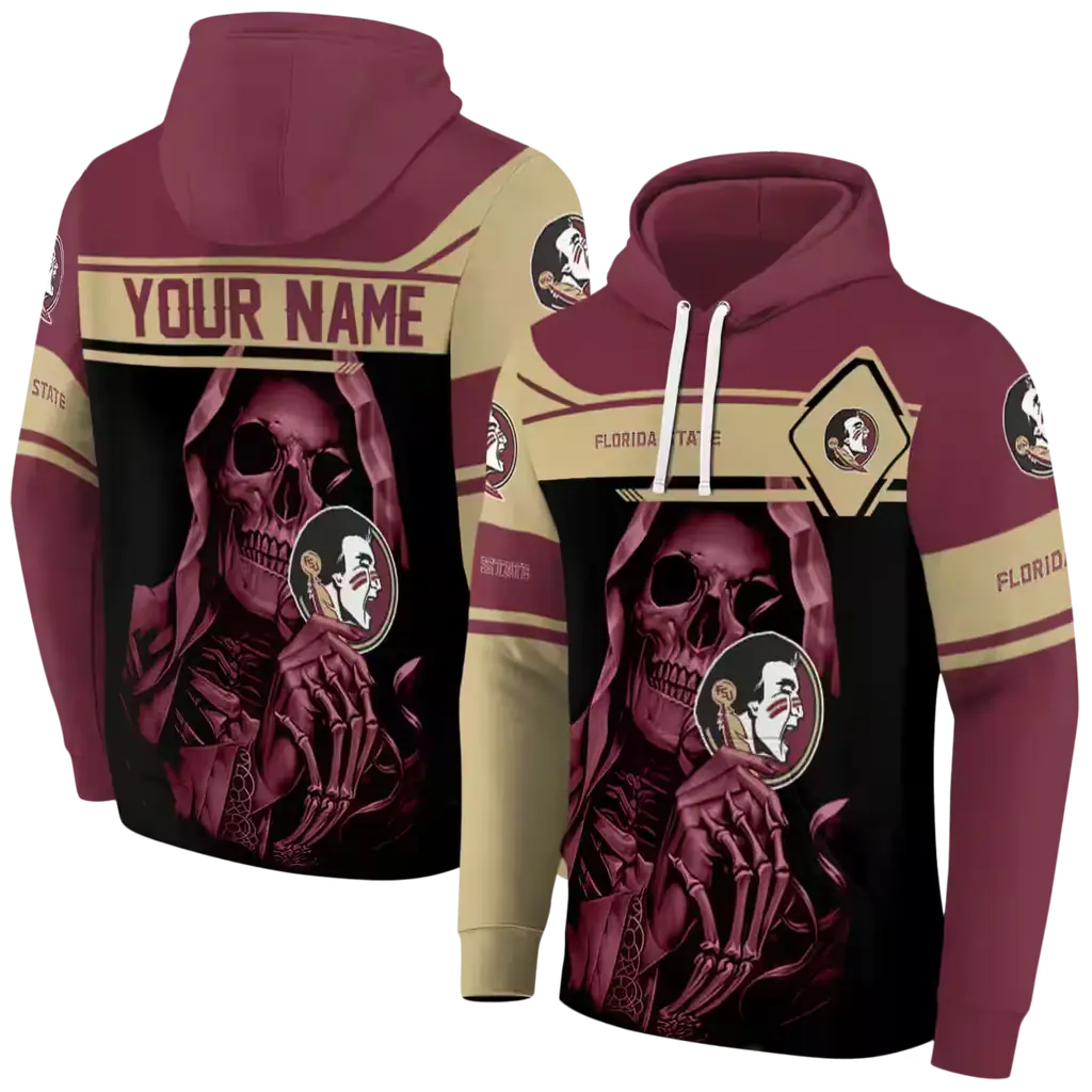 custom florida state seminoles grim reaper garnet black hoodie fashion forward custom florida state seminoles grim reaper garnet black hoodie fashion forward