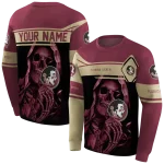 custom florida state seminoles grim reaper garnet black hoodie best selling