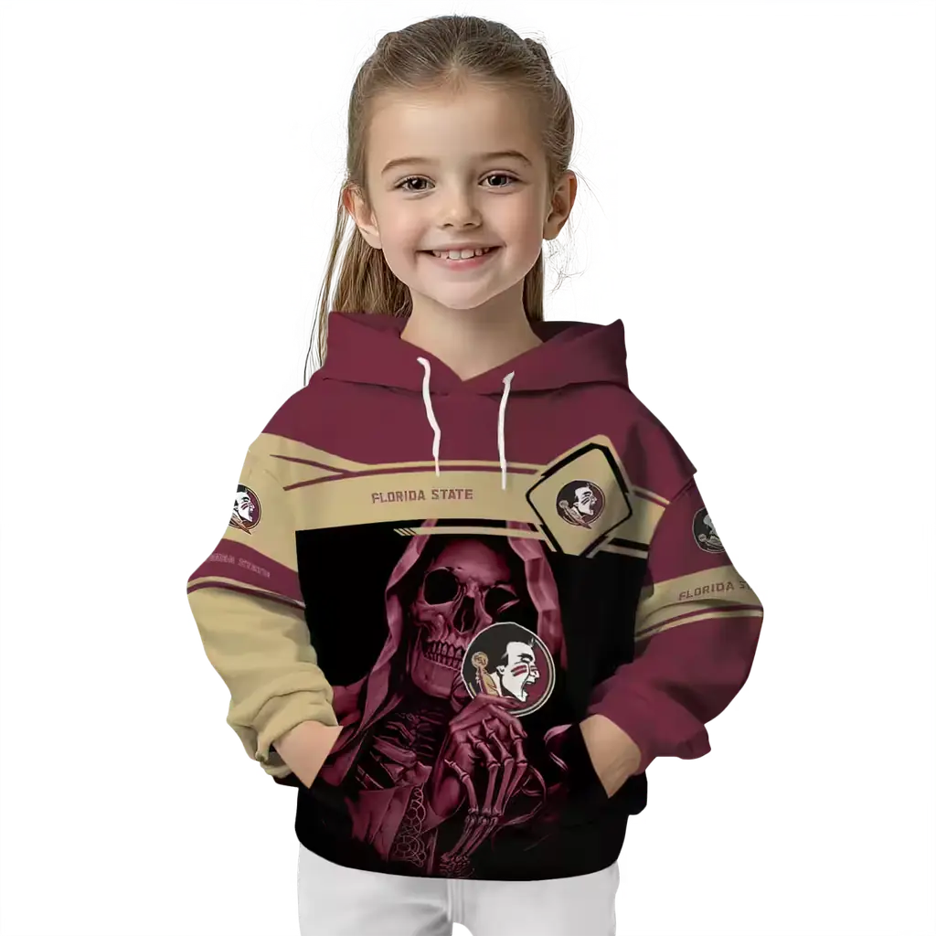 custom florida state seminoles grim reaper garnet black hoodie top rated custom florida state seminoles grim reaper garnet black hoodie top rated