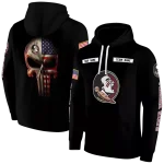 custom florida state seminoles punisher skull black hoodie best selling