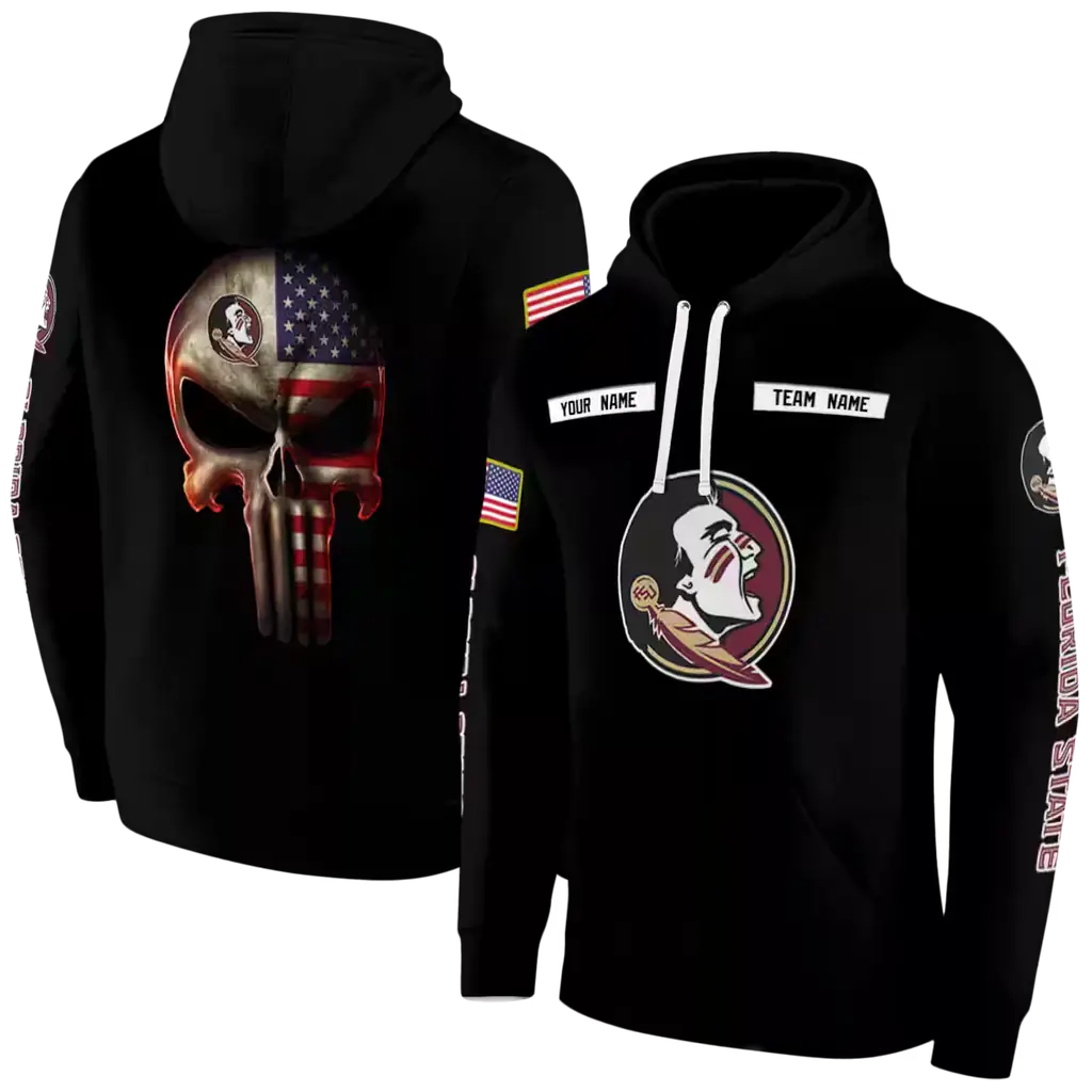 custom florida state seminoles punisher skull black hoodie fashion forward custom florida state seminoles punisher skull black hoodie fashion forward