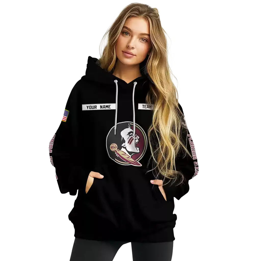 custom florida state seminoles punisher skull black hoodie high quality custom florida state seminoles punisher skull black hoodie high quality