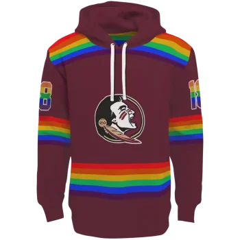 custom florida state seminoles rainbow stripes garnet hoodie best selling