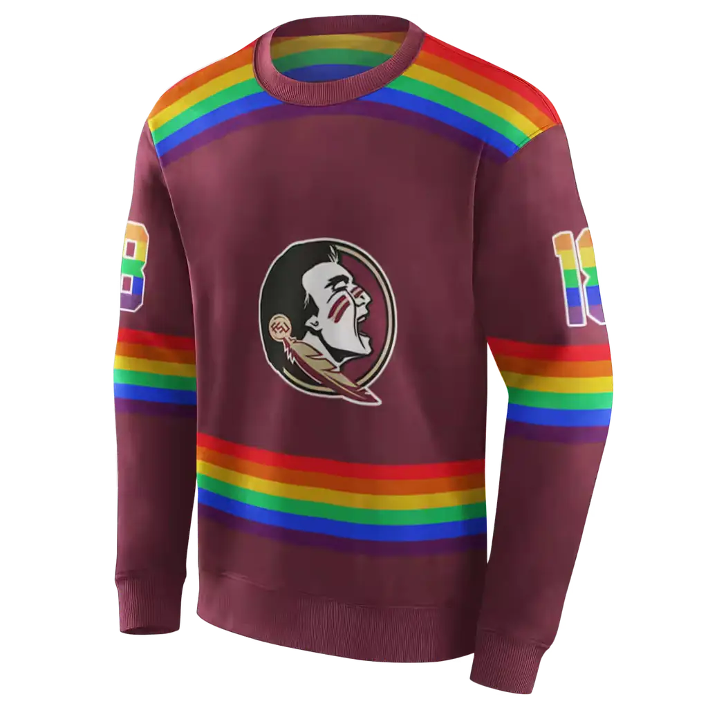 custom florida state seminoles rainbow stripes garnet hoodie new arrival custom florida state seminoles rainbow stripes garnet hoodie new arrival