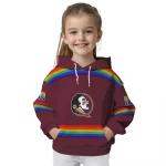 custom florida state seminoles rainbow stripes garnet hoodie best selling