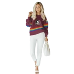 custom florida state seminoles rainbow stripes garnet hoodie best selling