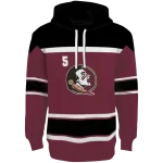 custom florida state seminoles striped pattern garnet hoodie best selling