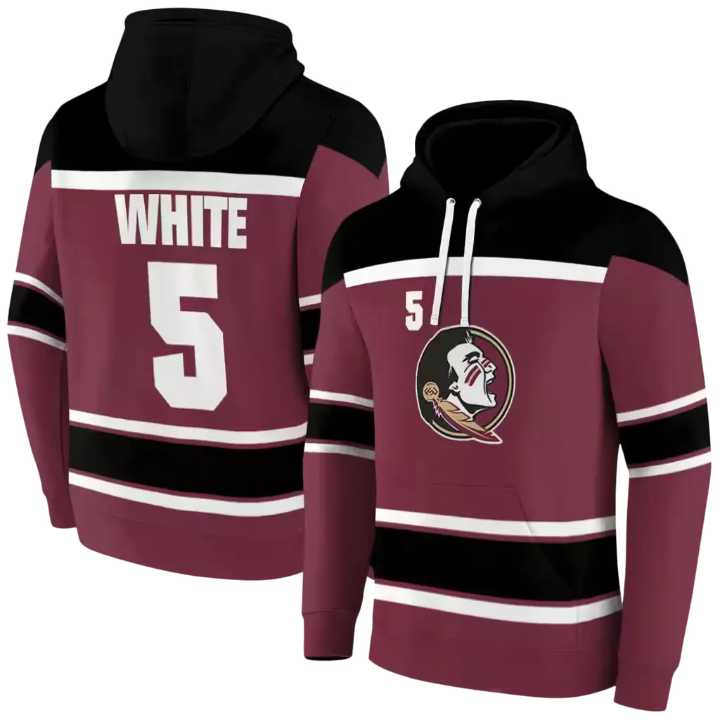 custom florida state seminoles striped pattern garnet hoodie fashion forward custom florida state seminoles striped pattern garnet hoodie fashion forward