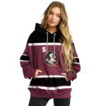 custom florida state seminoles striped pattern garnet hoodie best selling