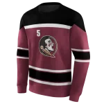 custom florida state seminoles striped pattern garnet hoodie best selling
