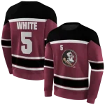 custom florida state seminoles striped pattern garnet hoodie best selling