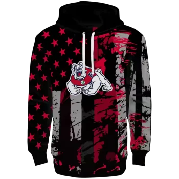 custom fresno state bulldogs distressed flag red black hoodie best selling