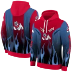 custom fresno state bulldogs flame design red hoodie best selling