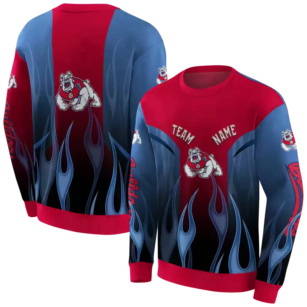 custom fresno state bulldogs flame design red hoodie premium grade custom fresno state bulldogs flame design red hoodie premium grade